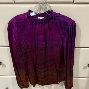Bella Dahl Purple and Brown Ombre Blouse